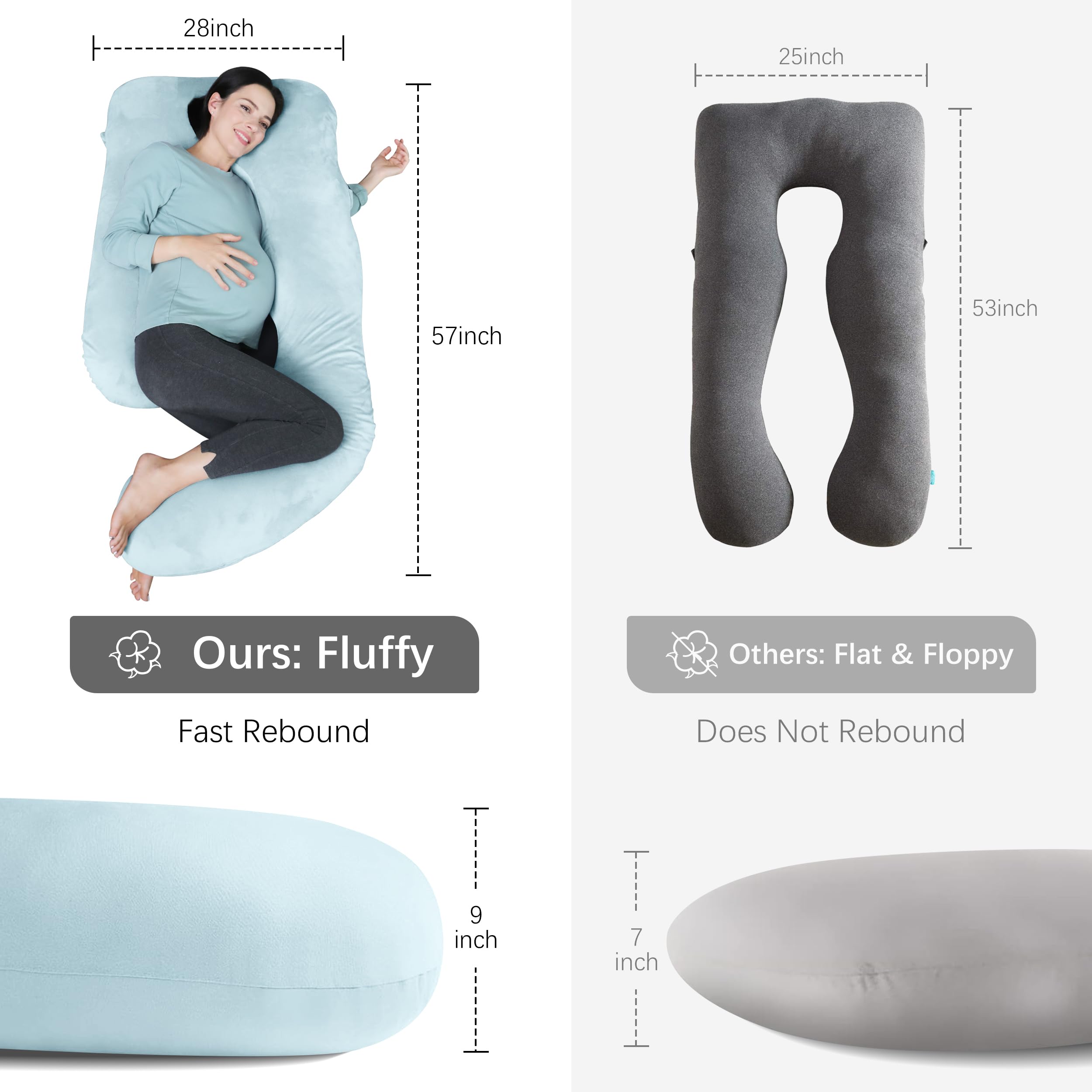 Moon Park aqua pillow nursing-use angle for comfortable feeding.