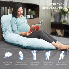 Moon Park aqua pillow removable-cover design enables easy washing.
