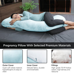 Moon Park aqua pillow U-shape highlights back and belly support.