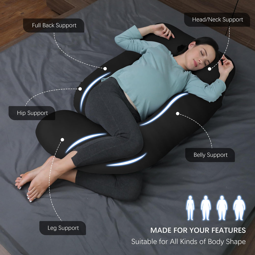 Moon Park full-body support pillow aligns spine and hips for comfort.