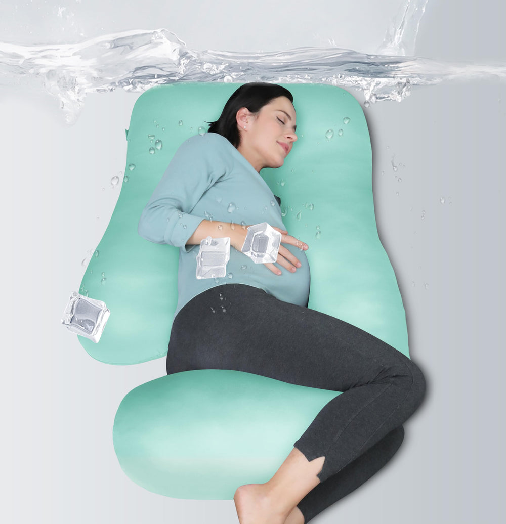 Moon Park pregnancy pillow full-body U-shape 65-inch supports head to feet for all-night comfort.