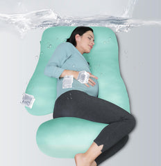 Moon Park pregnancy pillow full-body U-shape 65-inch supports head to feet for all-night comfort.