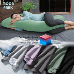 Moon Park pillow with removable cooling cover enhances breathable comfort.