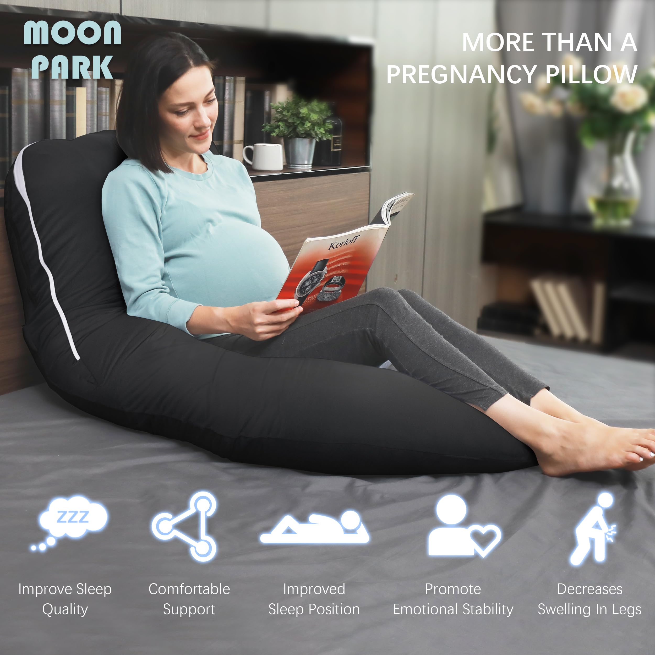 Moon Park pillow with removable cover for easy cleaning and care.