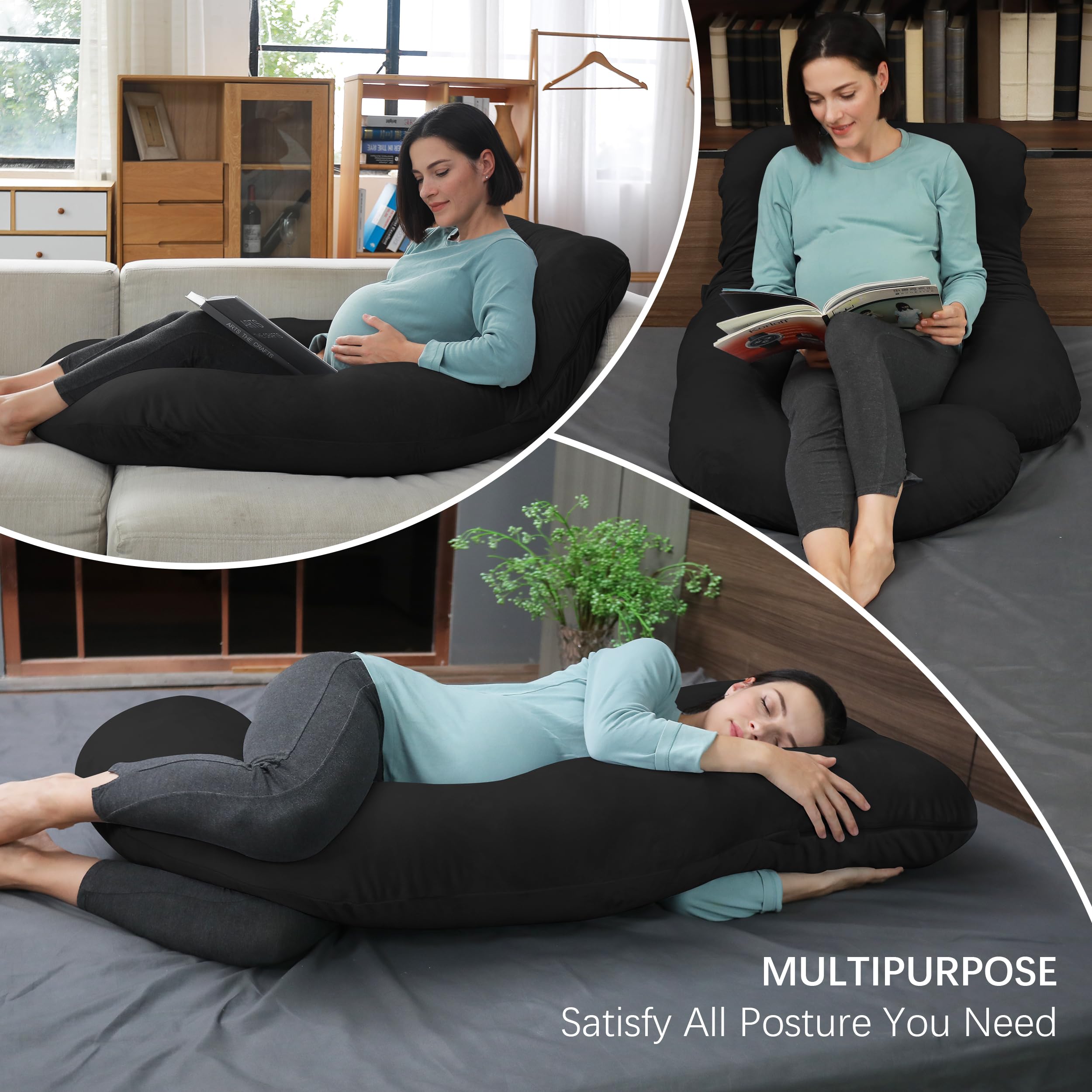 MOON PARK pregnancy pillow delivers sleep comfort with full-body alignment.
