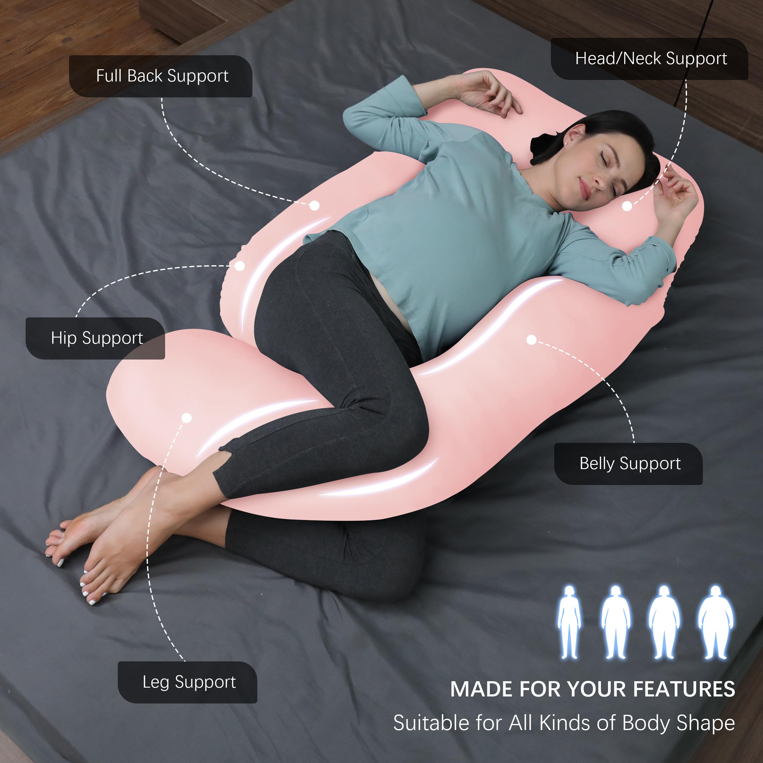 Moon Park U-shaped pillow demonstrates multi-use for nursing and lounging.