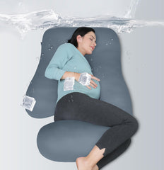 MOON PARK U-shape full-body pillow angled for ergonomic sleep support.