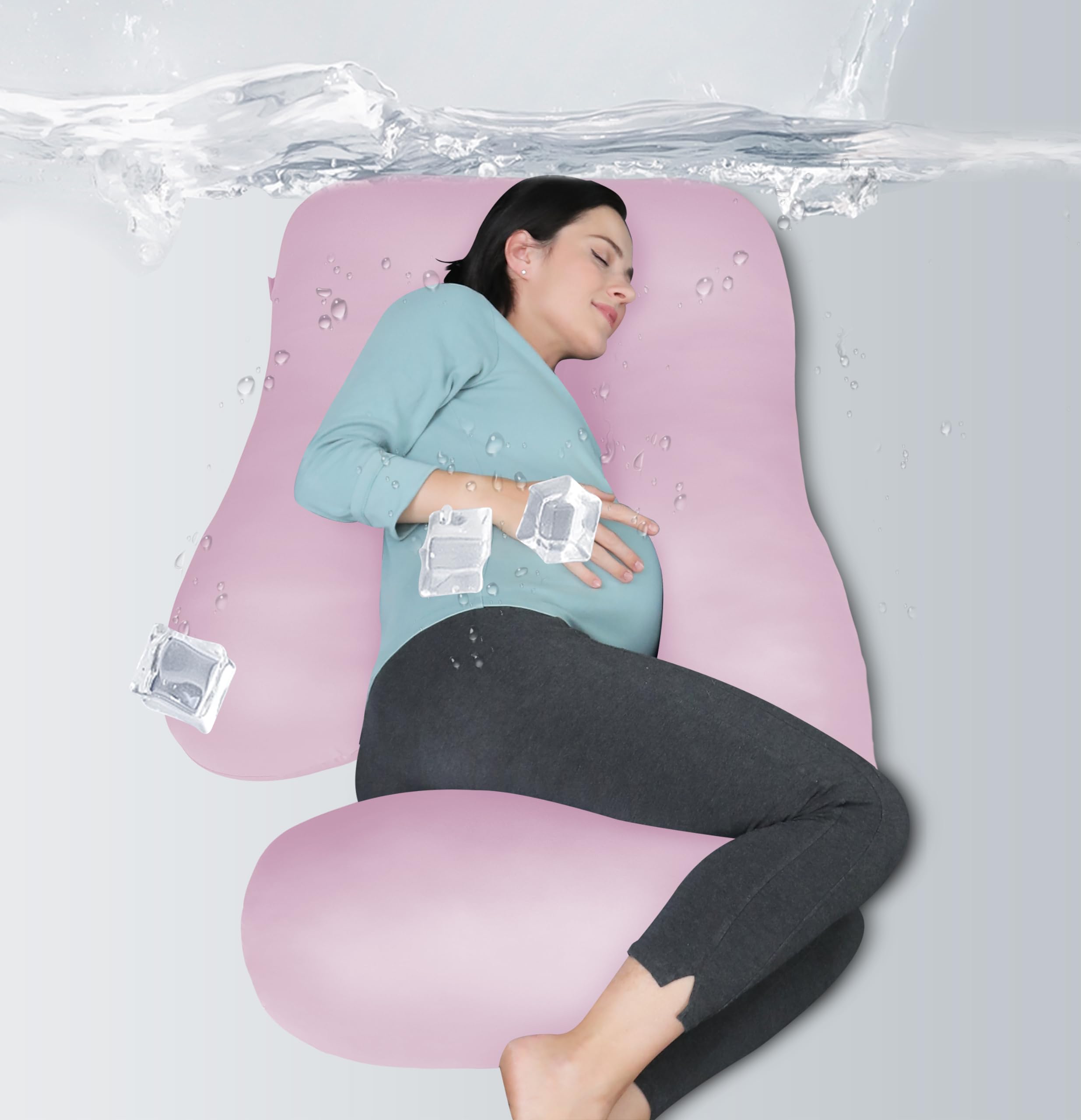 MOON PARK U-shaped pregnancy pillow provides full-body support for comfortable sleep