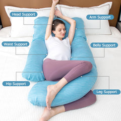 Moon Pine pillow in reading position provides relaxing, versatile support.