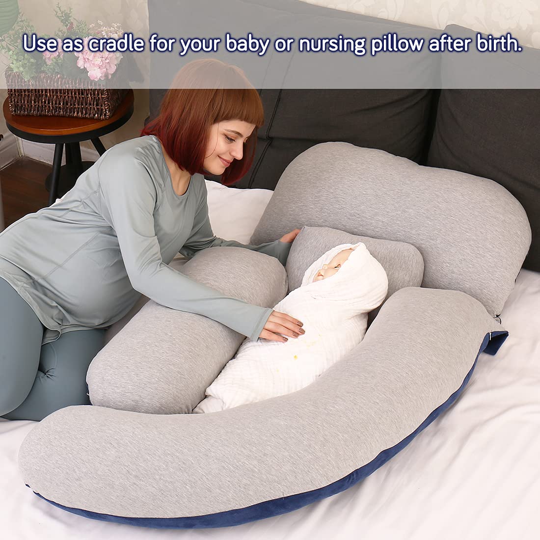 Moon Pine pillow in bed illustrating ergonomic support lifestyle