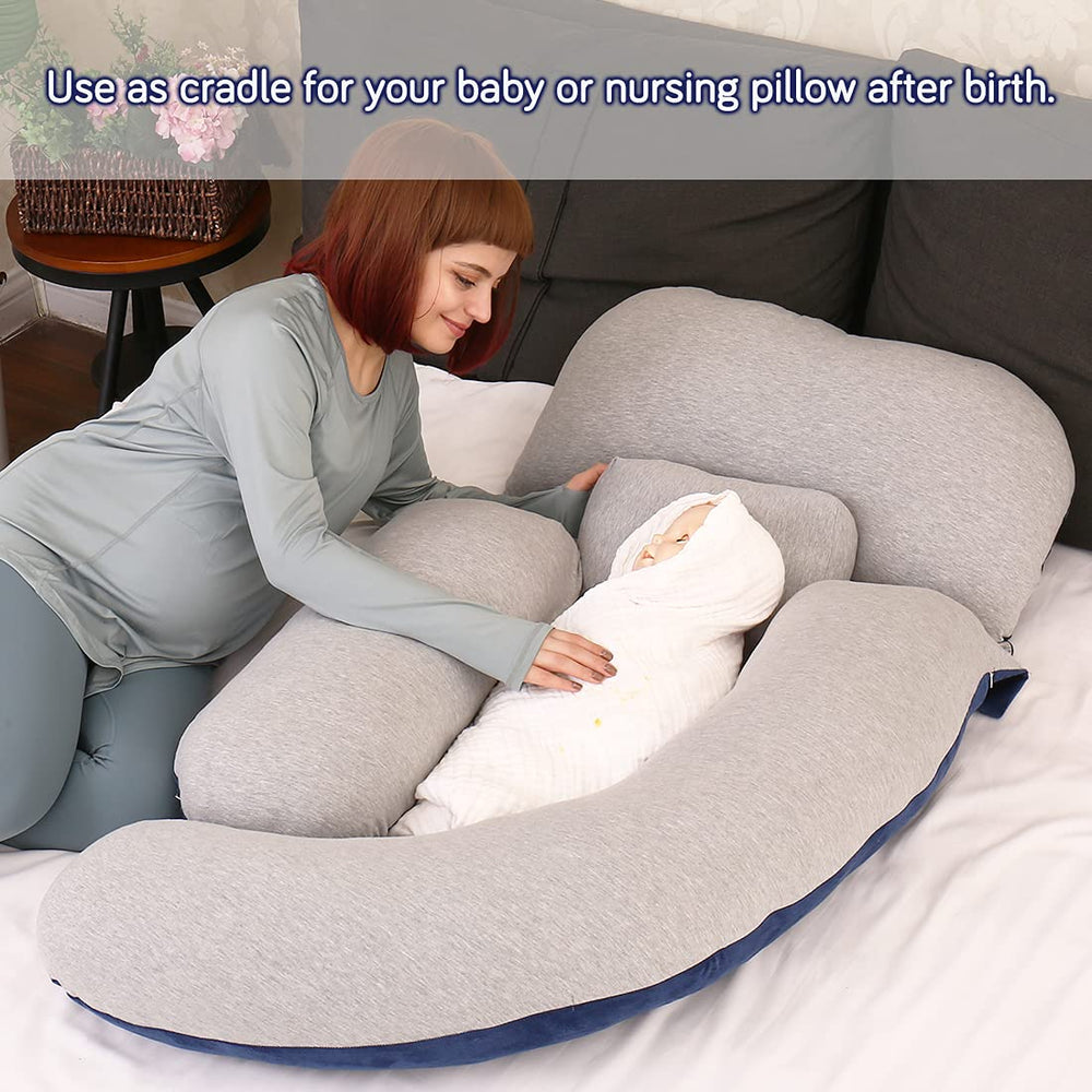 Moon Pine pillow in bed illustrating ergonomic support lifestyle