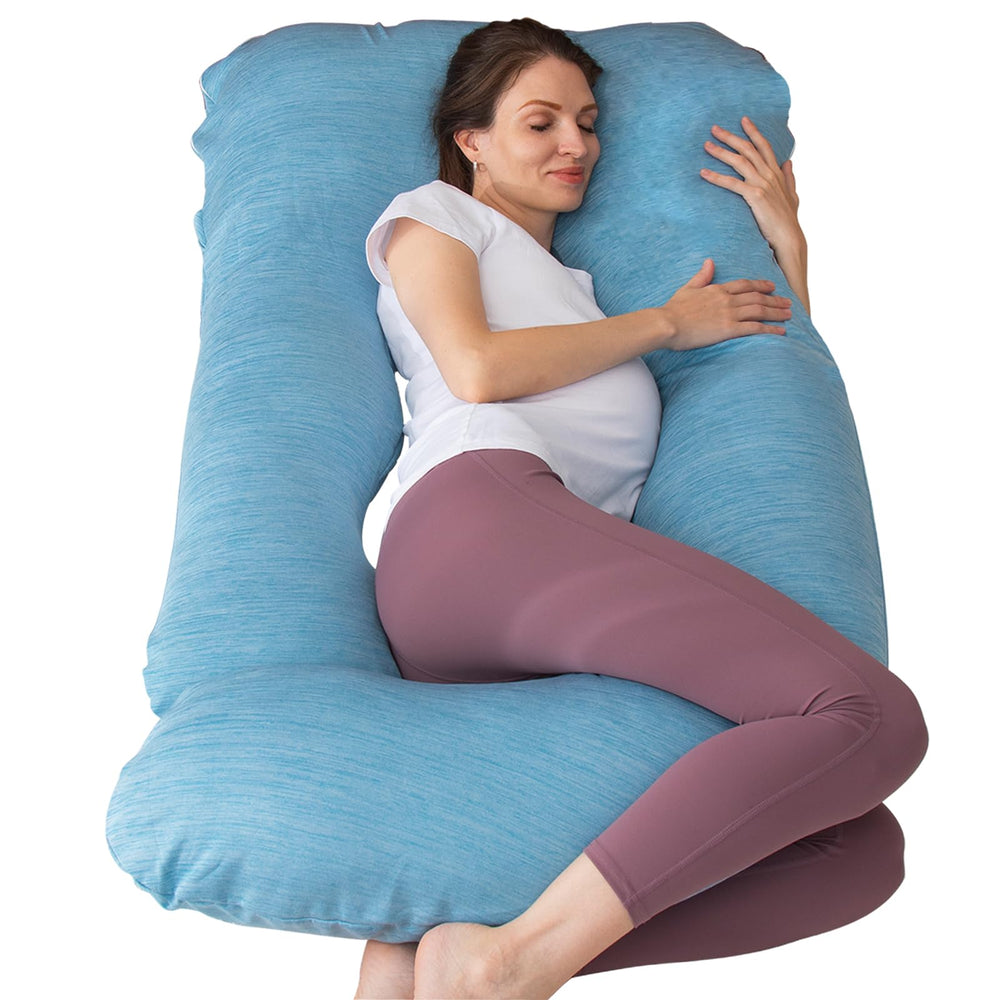 Moon Pine pregnancy pillow U-shape full view offers total body support.
