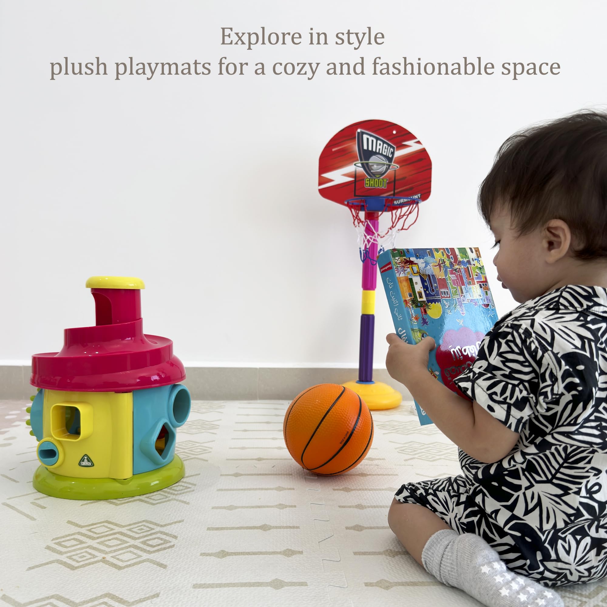 MOON WALKERS Baby tummy time on mat showcases gentle cushioning and safe exploration.