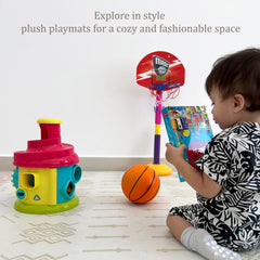 MOON WALKERS Baby tummy time on mat showcases gentle cushioning and safe exploration.