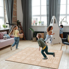 Moon Walkers boho baby play mat tiles beige aztec interlock for easy setup.