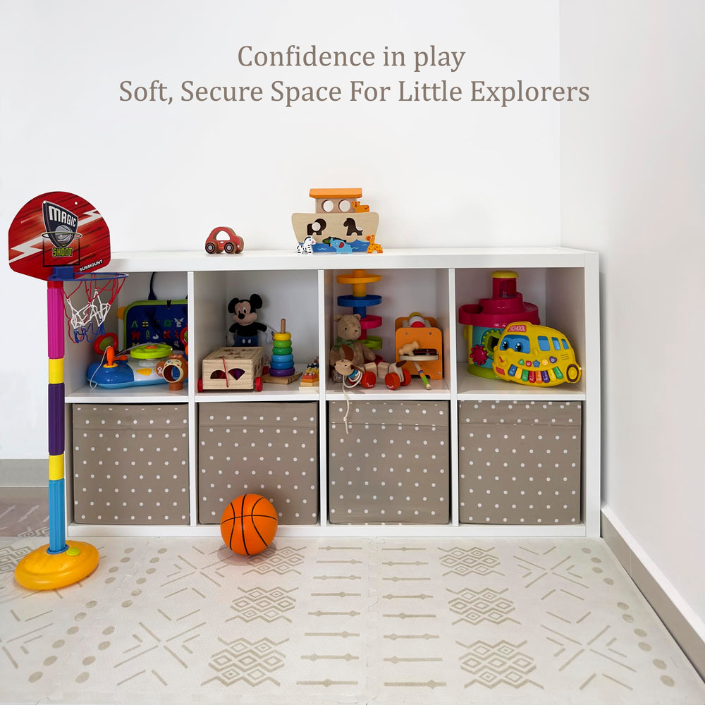 MOON WALKERS Easy-clean surface shows wipe-down convenience for busy parents.