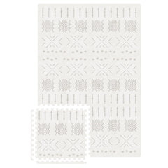 MOON WALKERS Ivory Aztec full mat 72x48 offers a spacious, safe play area for infants.