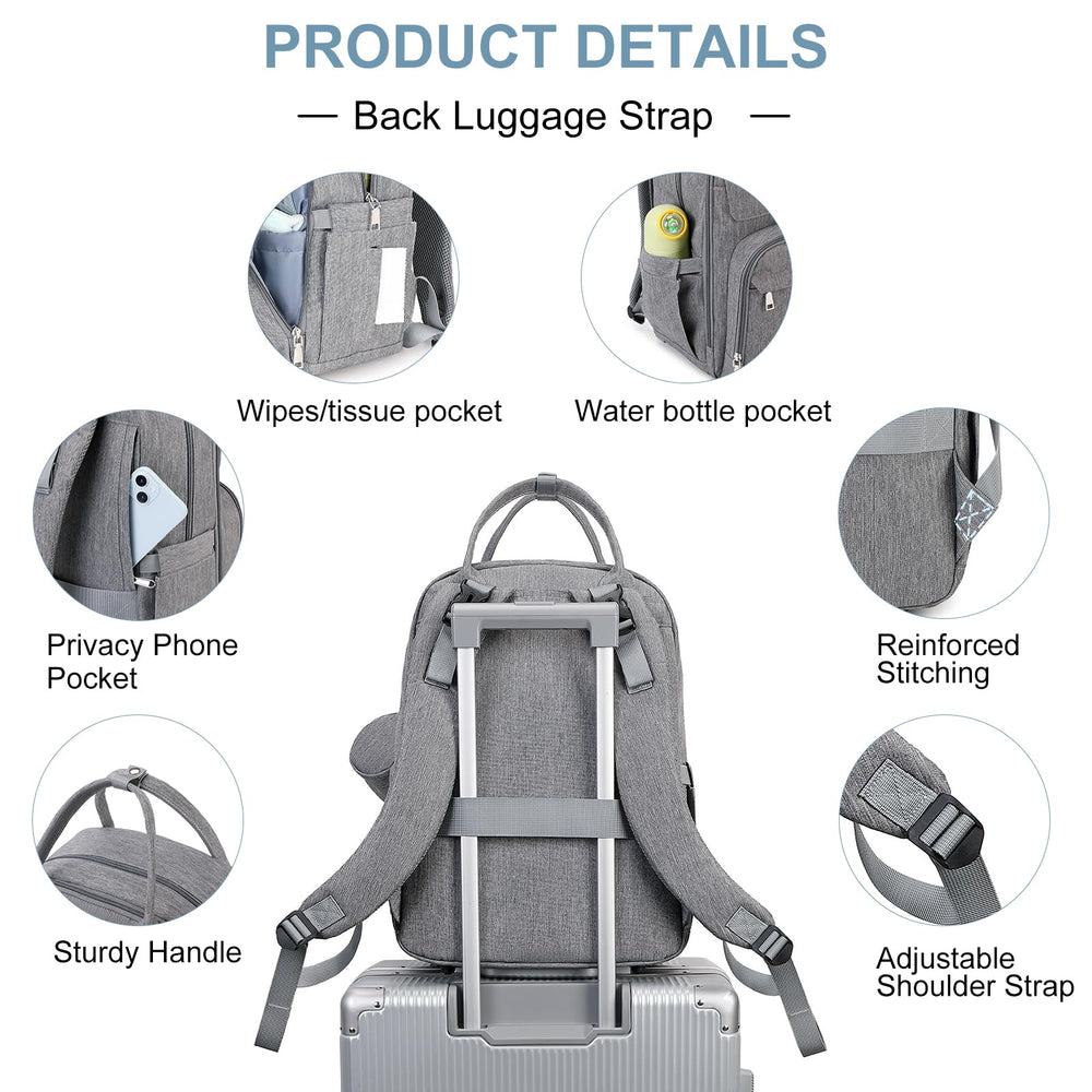 MOONBABY diaper bag backpack 35L capacity helps keep items organized.
