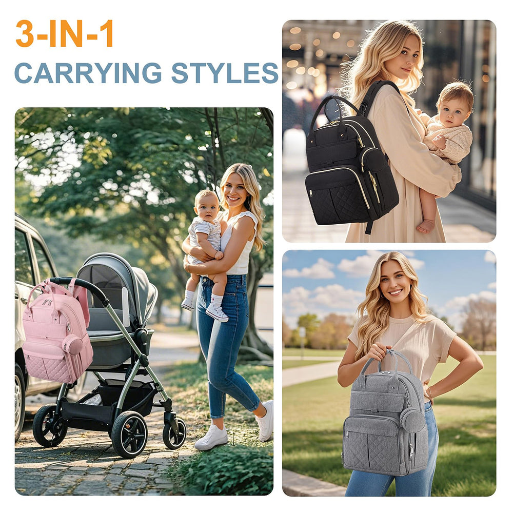 MOONBABY diaper bag backpack easy-cleaning interior aids quick after-use cleanup