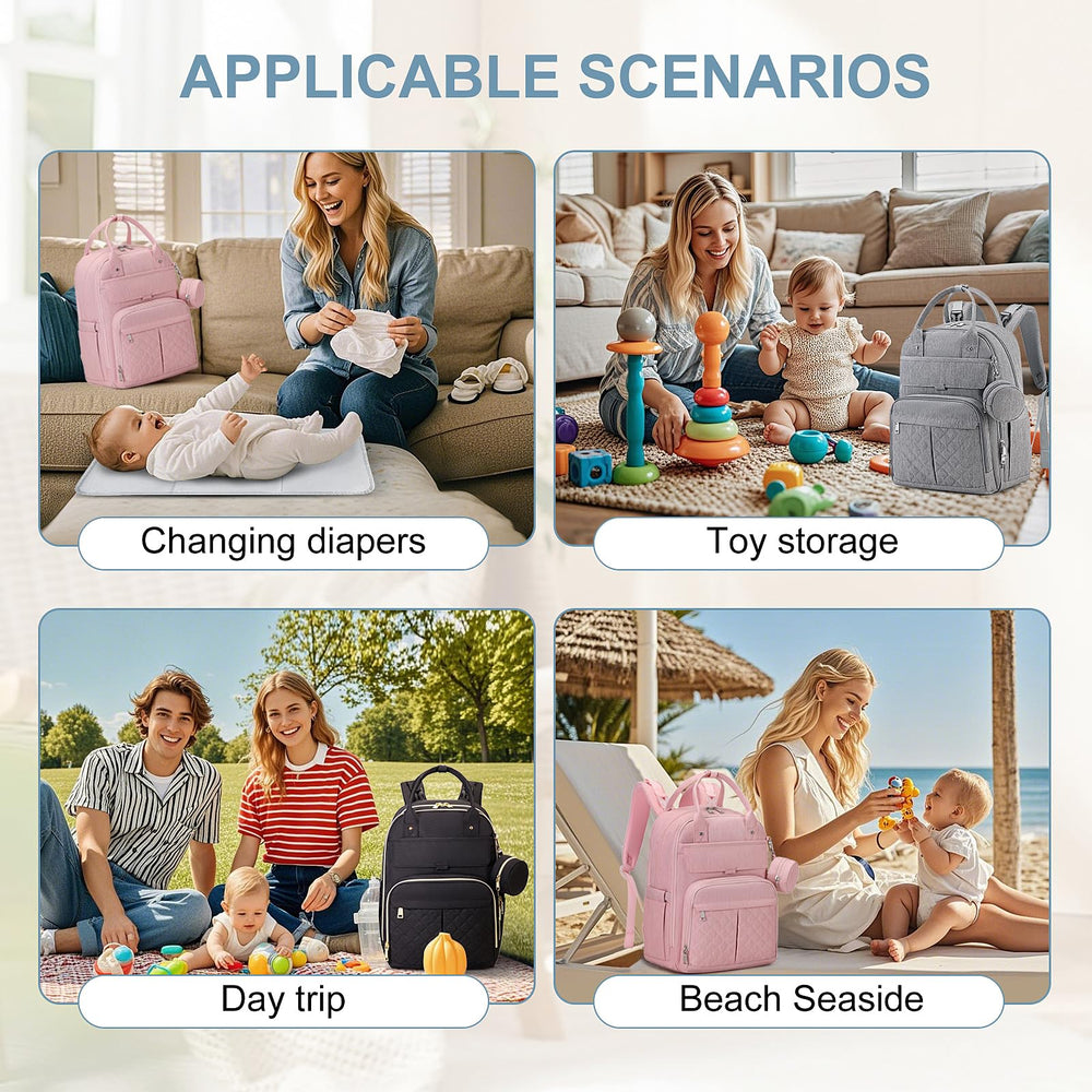 MOONBABY diaper bag backpack stroller attachment possibility for smooth outings