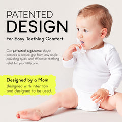 Moonjax silicone teether is dishwasher- and sterilizer-safe for easy cleaning.