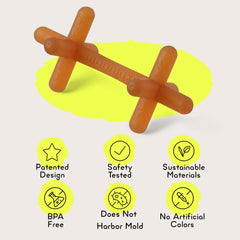 Moonjax teether medical-grade silicone close-up demonstrates non-toxic material for gentle teething.