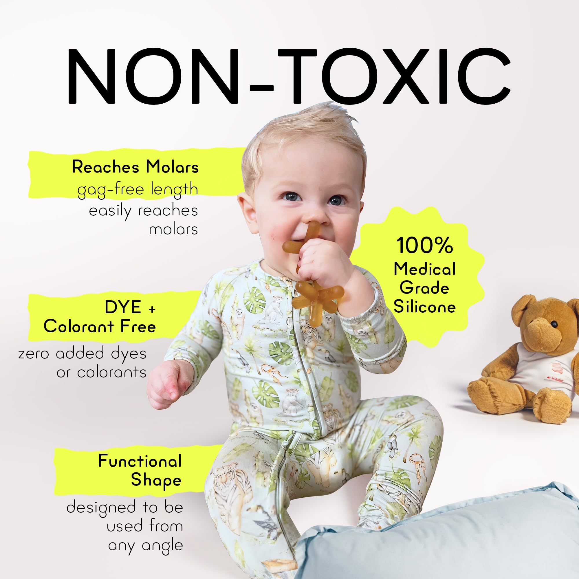 Moonjax teether sensory-stimulation shot captures engagement and soothing play.