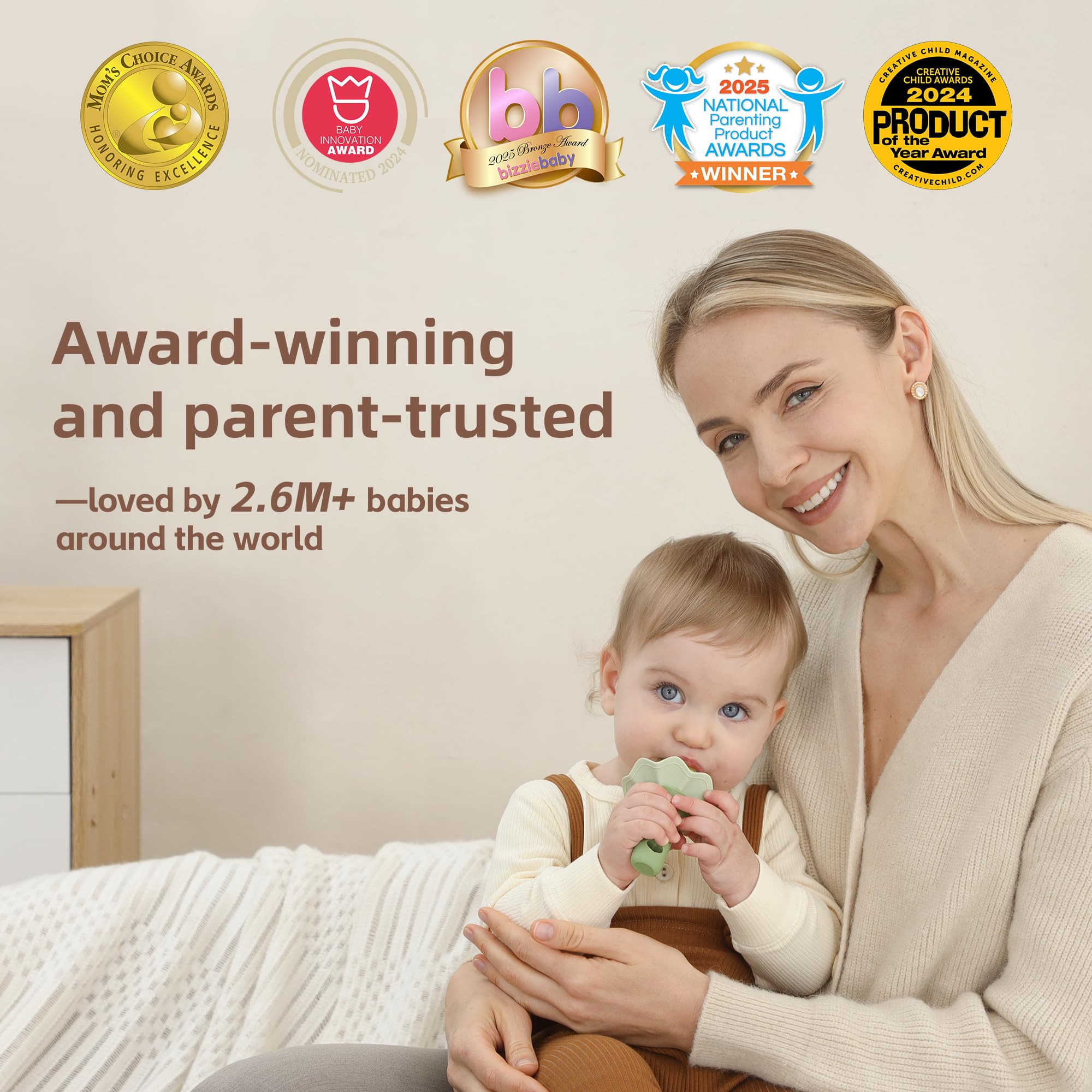 Moonkie anti-drop heart hook keeps feeder within reach on stroller trips