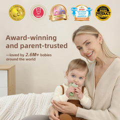 Moonkie anti-drop heart hook keeps feeder within reach on stroller trips