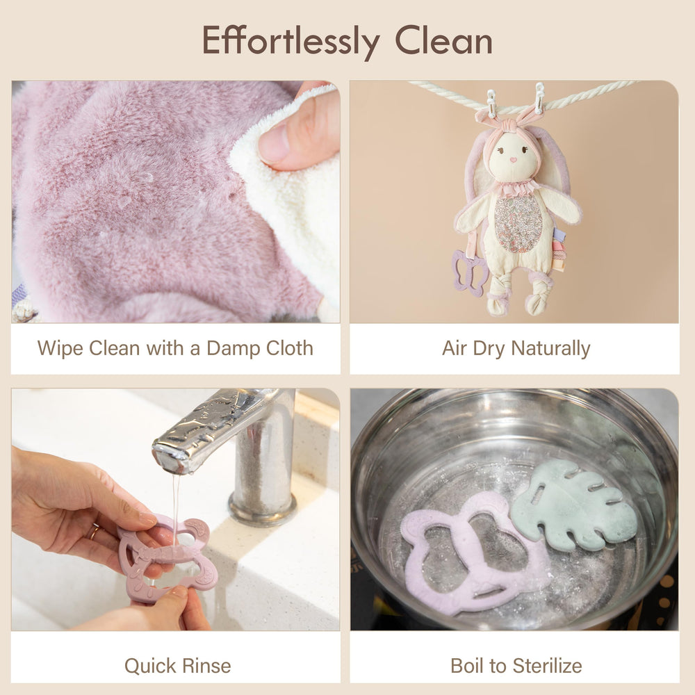Moonkie Bunny newborn-to-toddler cuddle companion for home and travel routines.