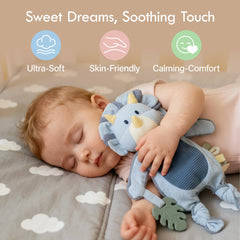 Moonkie Lovey crinkle ears encourage tactile exploration and tracking.