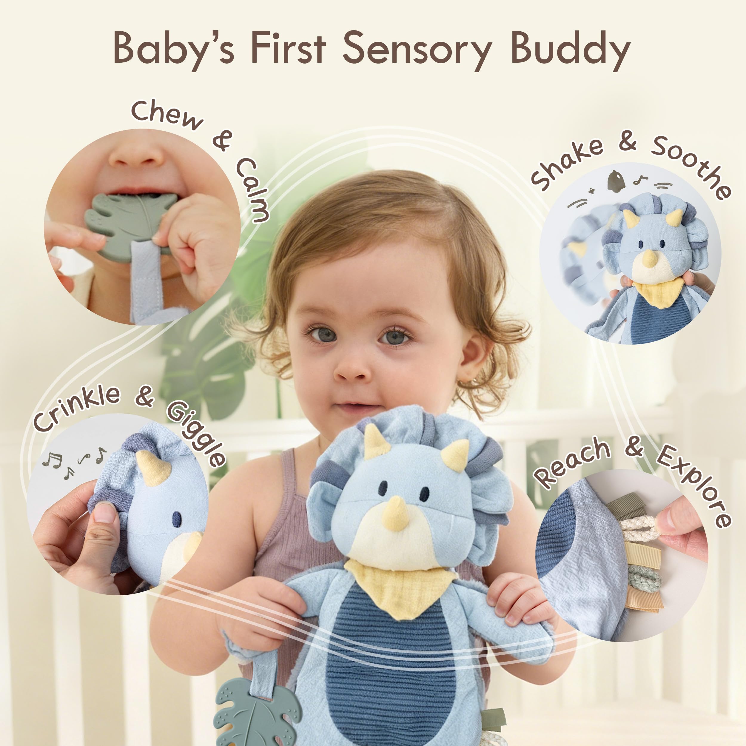 Moonkie Lovey embroidered eyes and stitching ensure a safe, cuddly design.