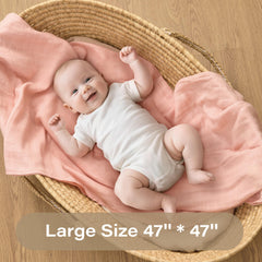 Moonkie muslin swaddle blanket 47x47 large size doubles as a play mat