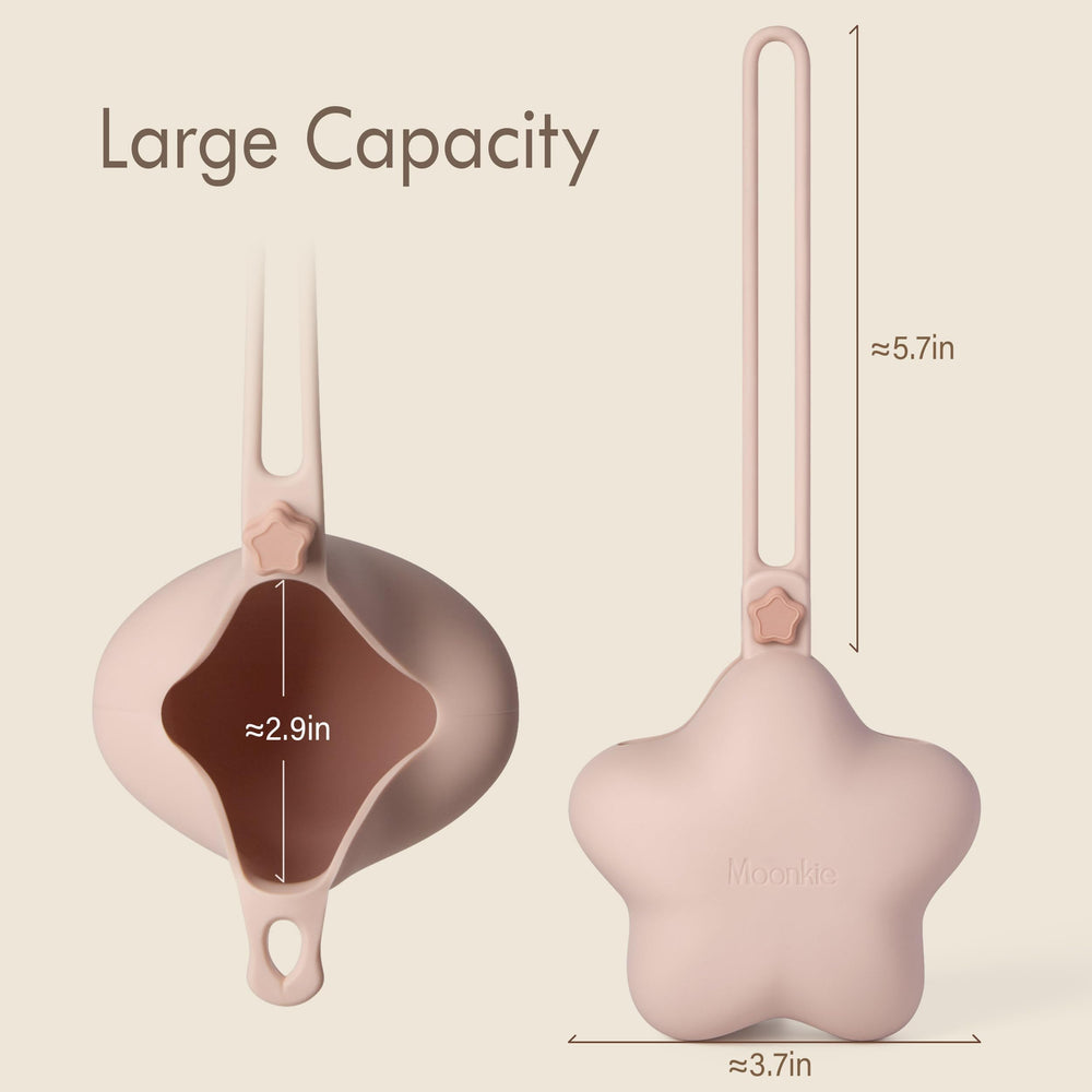 Moonkie easy-clean silicone surface simplifies quick wipes or top-rack dishwasher cleansing