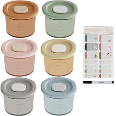 Moonkie silicone baby food containers 6-pack for easy portioning of homemade baby meals.