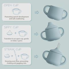 Moonkie soft-spout cup provides comfortable sipping for new teeth