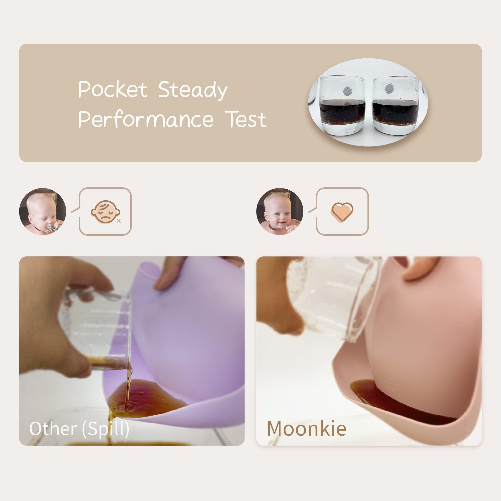 Moonkie 3pack folded-flat for compact storage during travel.