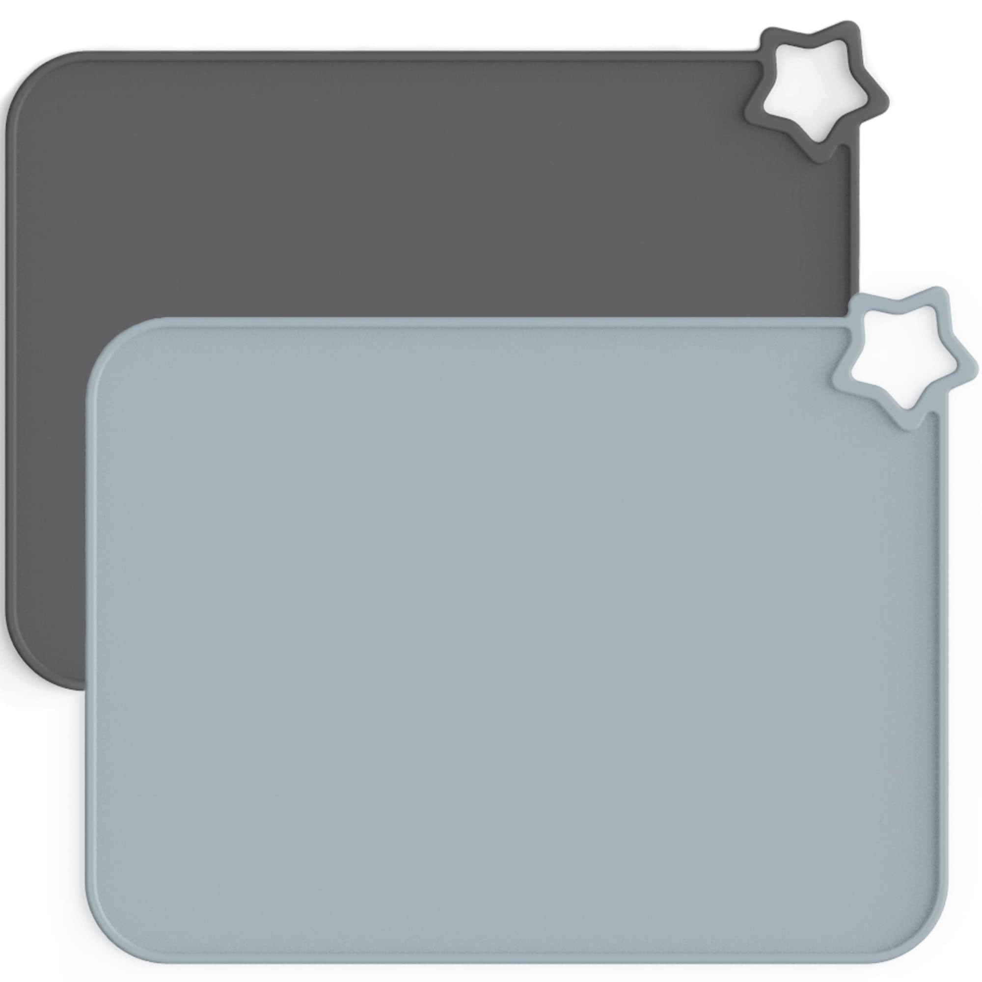 Moonkie silicone placemats with raised edge keep spills contained during kids' meals.