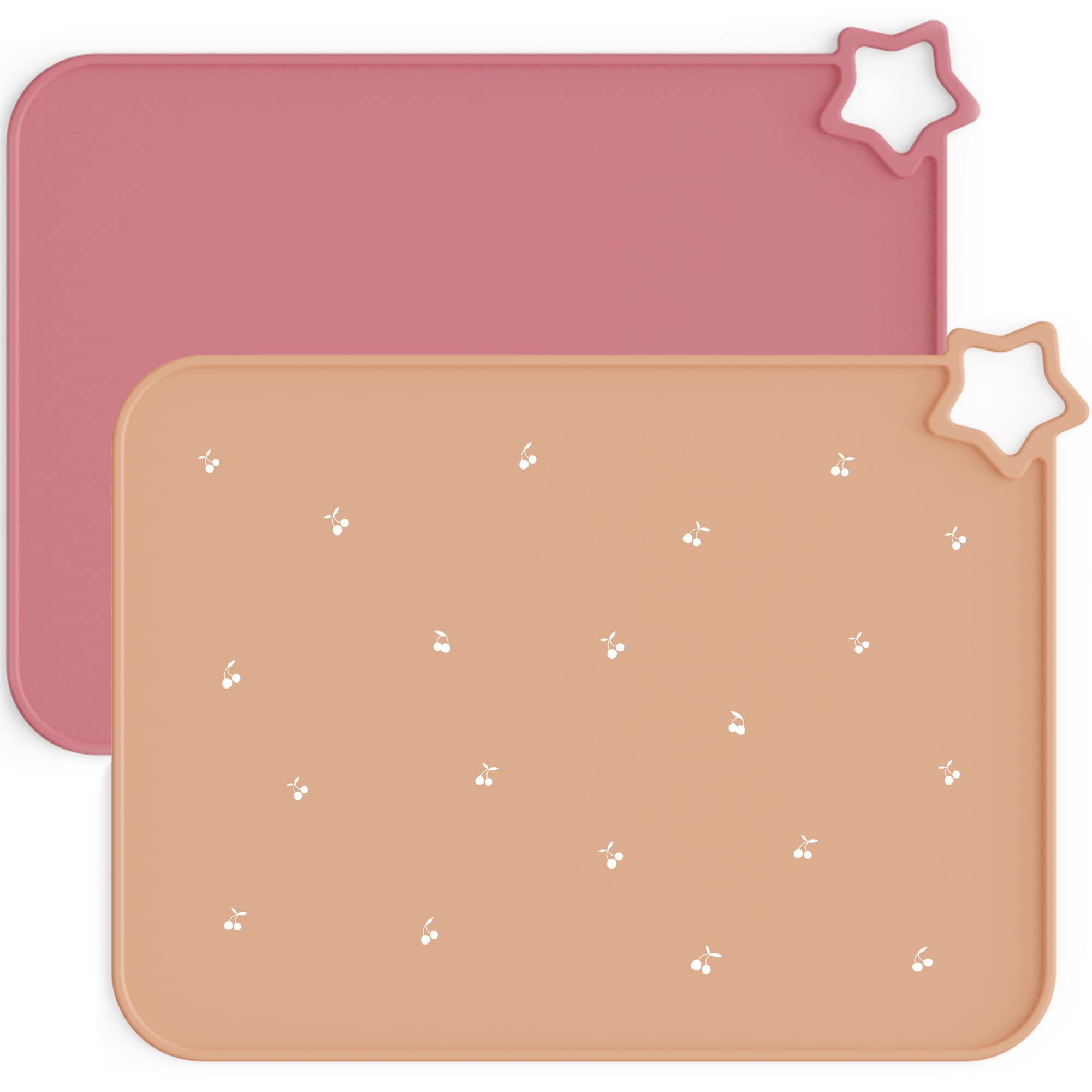 Moonkie silicone placemats with raised edge keep meals tidy and contained