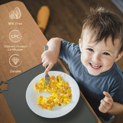 Moonkie placemats with stain-resistant silicone for cleaner dining surfaces