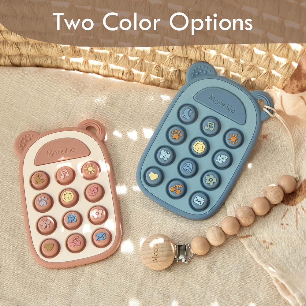 Moonkie teether is compact for stroller or diaper bag use