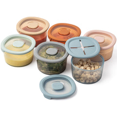 Moonkie silicone snack containers 8oz with airtight lids for spill-free meals on the go