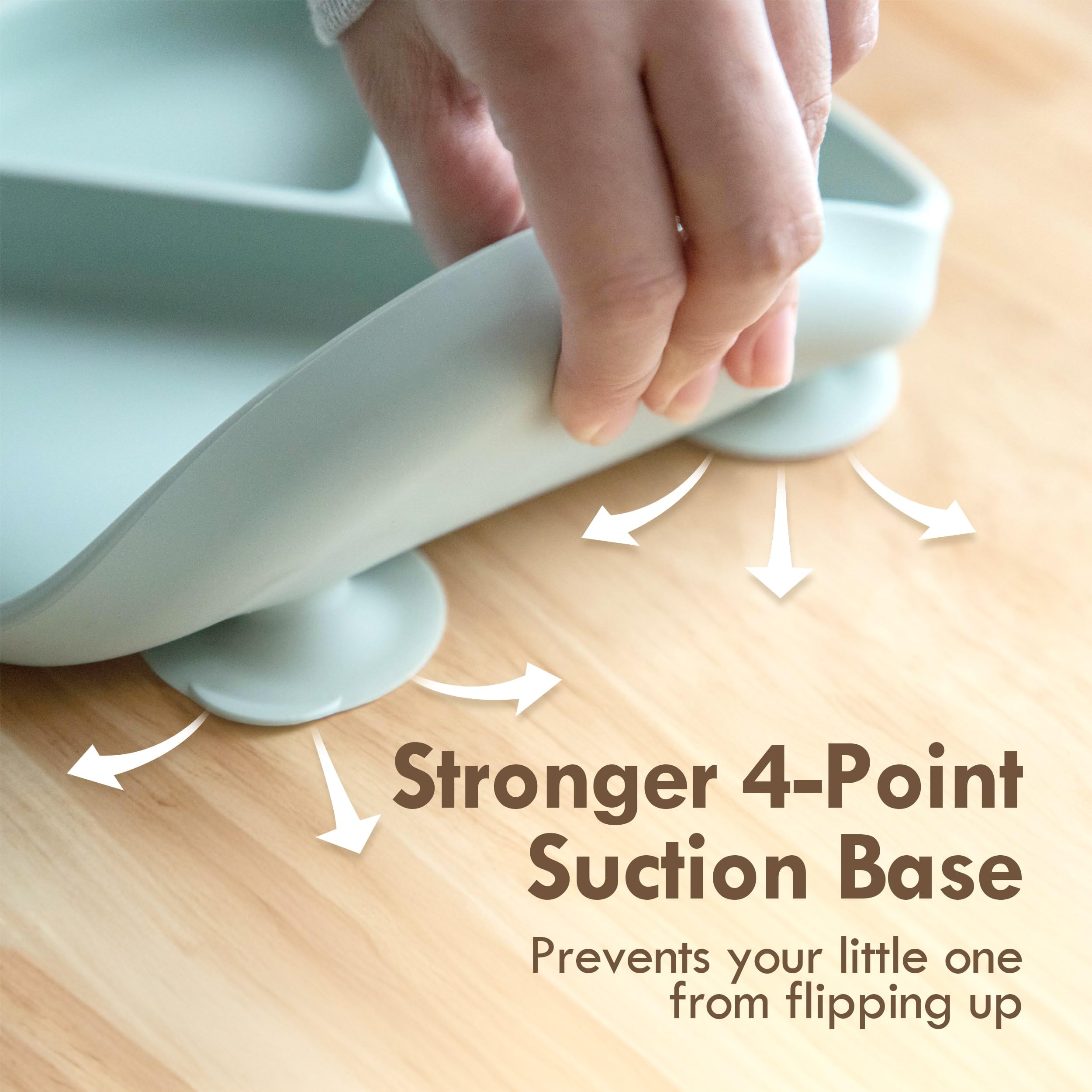 Moonkie suction-plate offered in soft color options for kids.