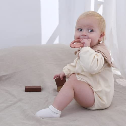 Moonkie teething toy with less sticky surface for easy cleanup.