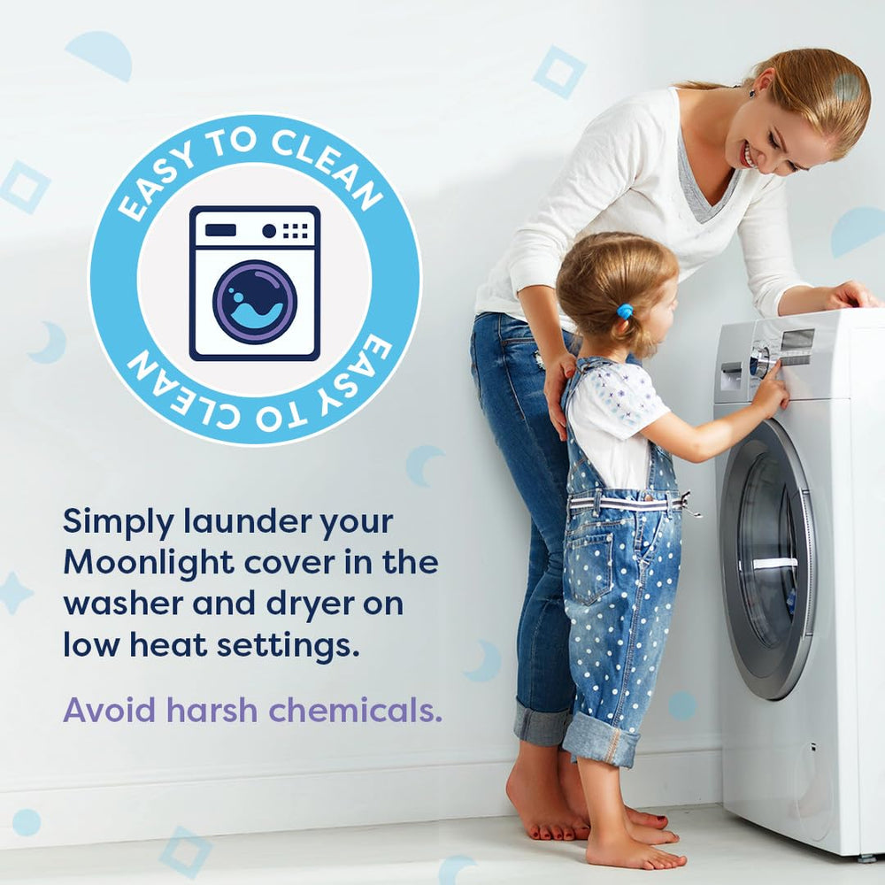Moonlight Slumber Little Dreamer mini cover easy-care, machine-washable design.