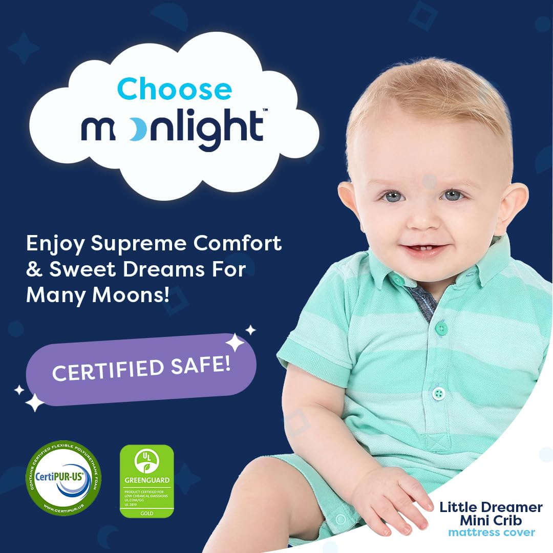 Moonlight Slumber Little Dreamer mini cover side profile with non-slip stay-put design.