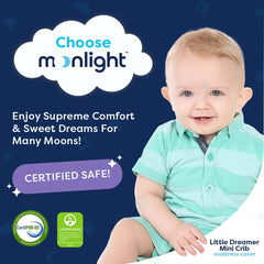 Moonlight Slumber Little Dreamer mini cover side profile with non-slip stay-put design.