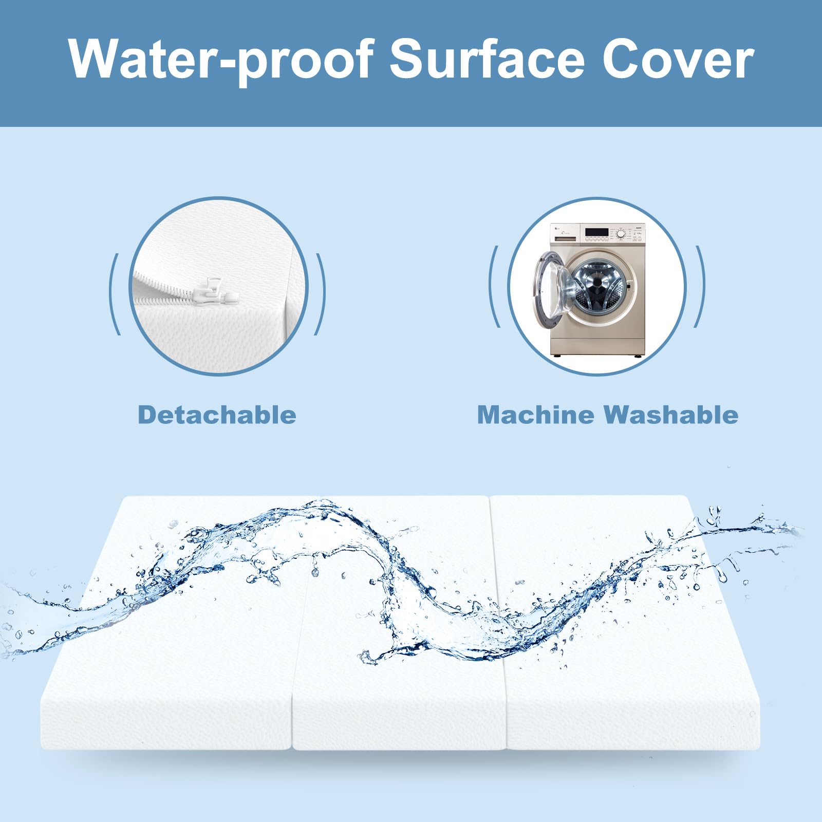 Moonlightfamily 3 inch foam provides medium-firm support.