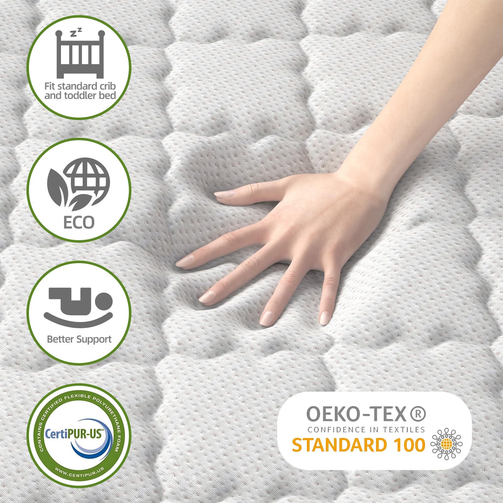 Moonlightfamily CertiPUR-US certification badge highlights safer materials.