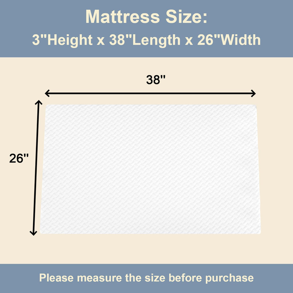 Moonlightfamily 38x26 size guide visual highlighting proper fit for compact beds.